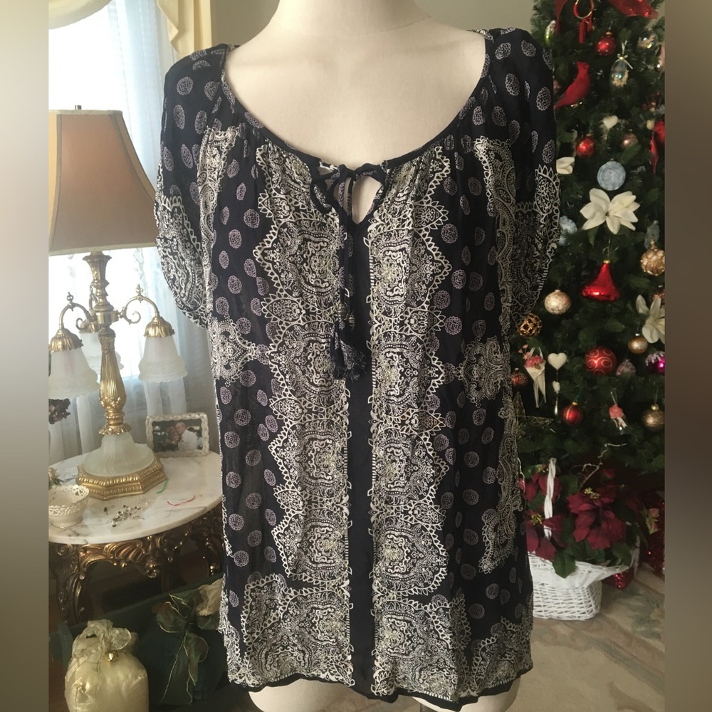 Bila short sleeve sheer peasant top size XXL. C:653-5/19/26